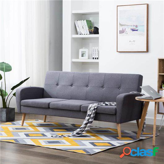 Sofá de 3 plazas de tela gris claro