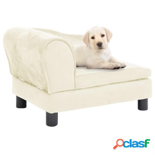 Sofá para perro felpa color crema 57x34x36 cm