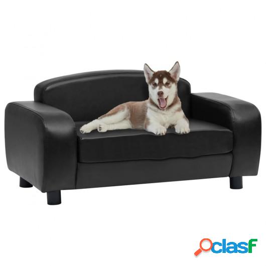 Sofá para perros cuero sintético negro 80x50x40 cm