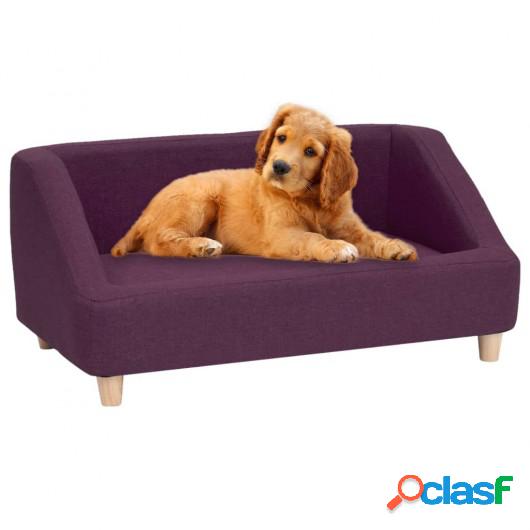 Sofá para perros de lino borgoña 85x50x39 cm