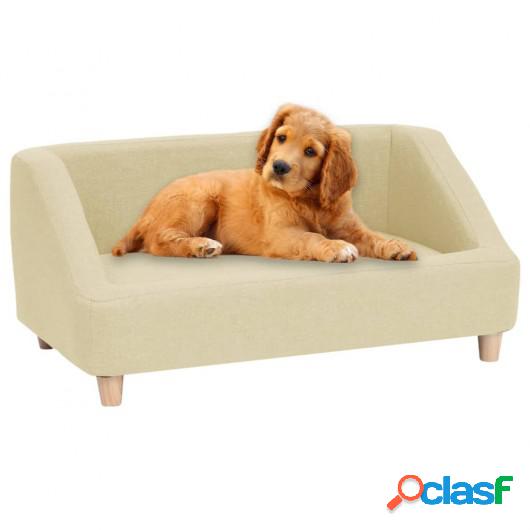 Sofá para perros de lino crema 85x50x39 cm