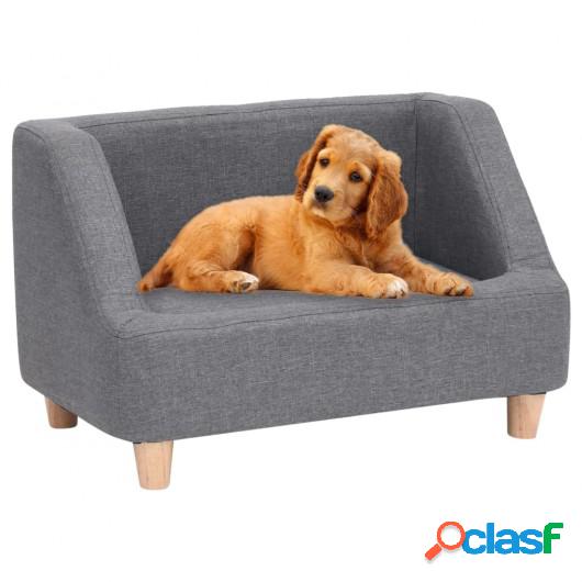 Sofá para perros de lino gris 60x37x39 cm