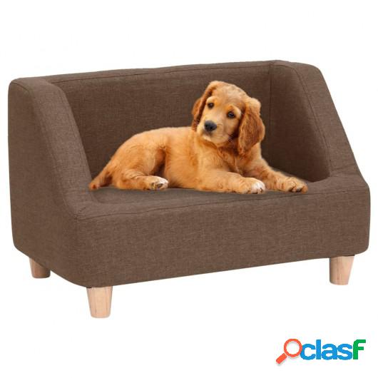 Sofá para perros de lino marrón 60x37x39 cm