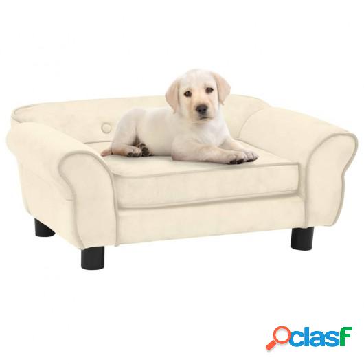 Sofá para perros felpa color crema 72x45x30 cm