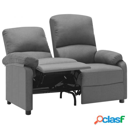 Sofá reclinable de 2 plazas de tela gris claro