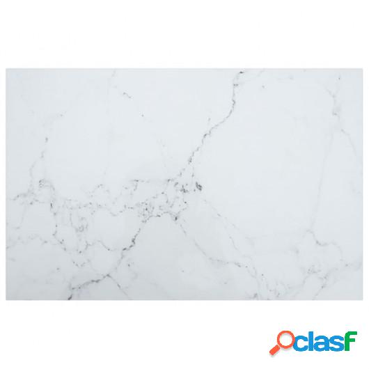 Tablero de mesa vidrio templado diseño mármol blanco