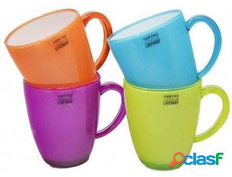 Taza HOGAR Y MÁS Plástico Duro Reutilizable Opalino Set