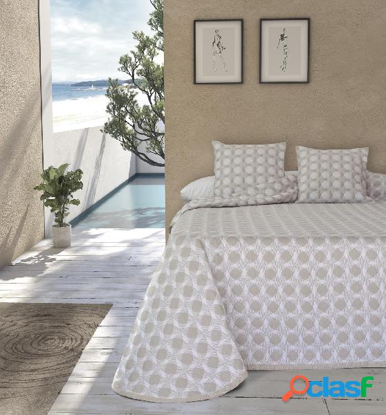 Tejidos J.V.R. Colcha Bouti Estampada Modelo Kirby - Beige /