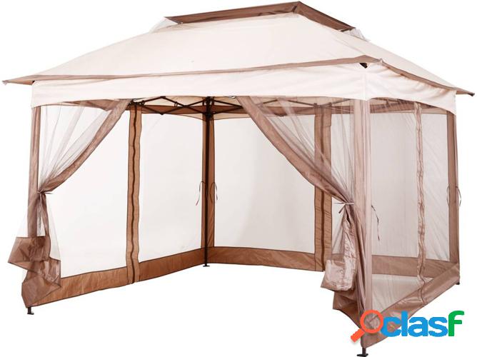 Toldo HOMCOM 840-166 Marrón (325x325 cm)