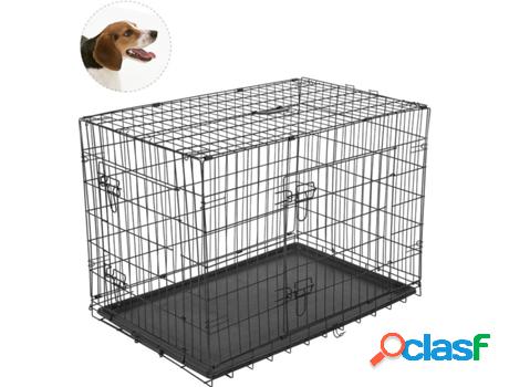 Transportín para Perros PAWHUT (Gris - 76x53x57cm - Acero -