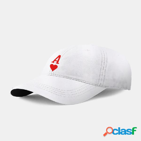 Unisex Cotton Poker Letters Love Patrón Gorra de béisbol