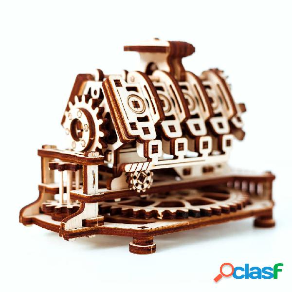 WOODEN CITY Maqueta a escala de motor V8 de madera