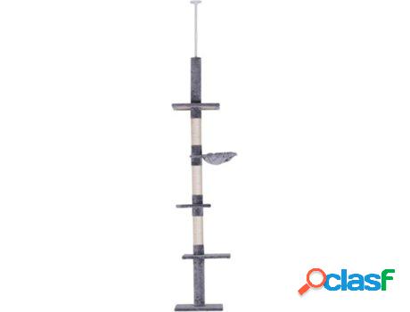 Árbol Rascador para Gatos PAWHUT (Gris - 40x34x230-260cm)