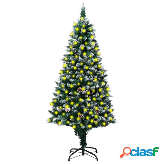 Árbol de Navidad artificial LED y piñas y nieve blanca 240