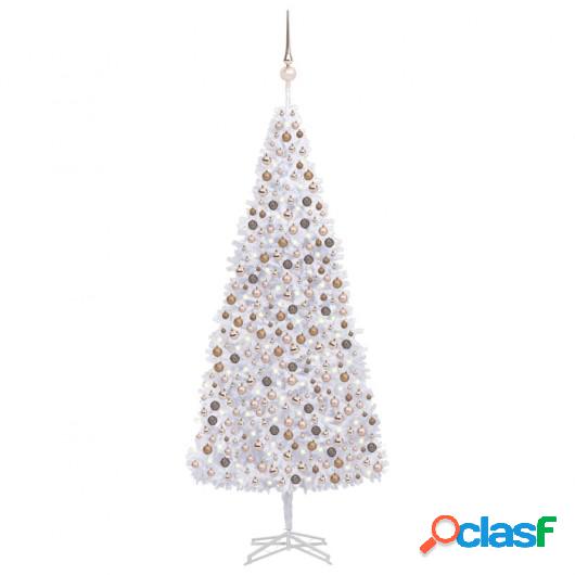 Árbol de Navidad artificial con LED y bolas blanco 500 cm