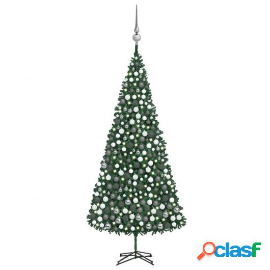 Árbol de Navidad artificial con LED y bolas verde 500 cm