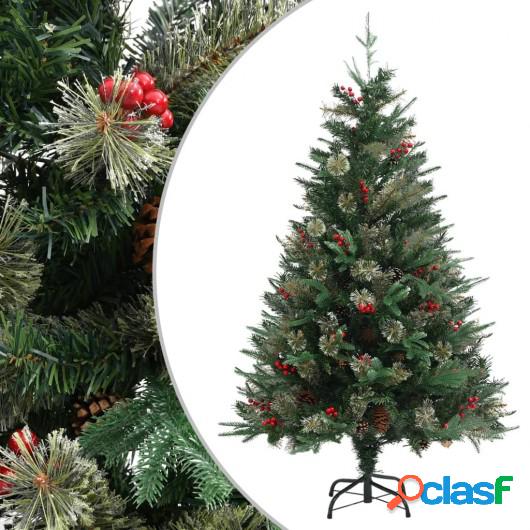Árbol de Navidad con piñas verde PVC y PE 120 cm