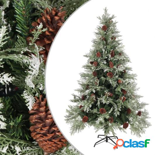 Árbol de Navidad con piñas verde y blanco PVC y PE 120 cm