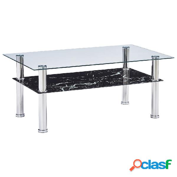 vidaXL 280099 Coffee Table with Marble Look Black 100x60x42