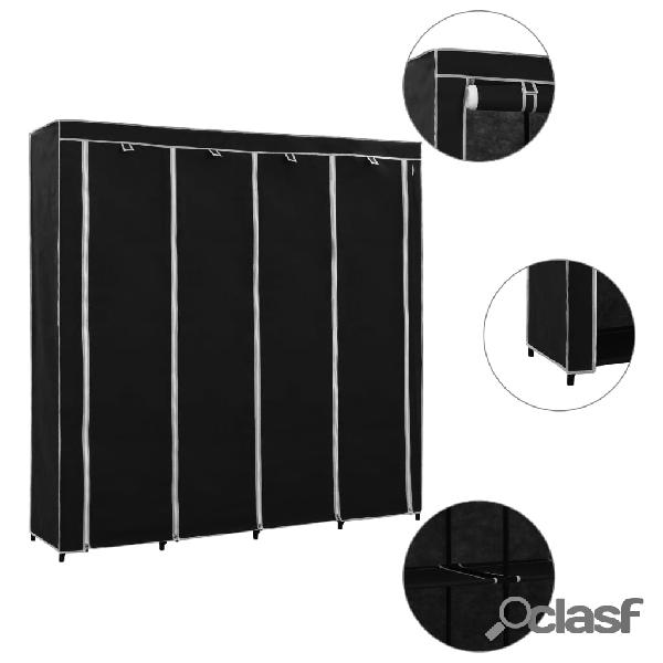 vidaXL 282445 Wardrobe with 4 Compartments Black 175x45x170