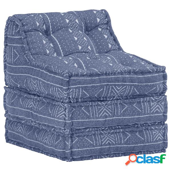 vidaXL 287716 Modular Pouffe Indigo Fabric