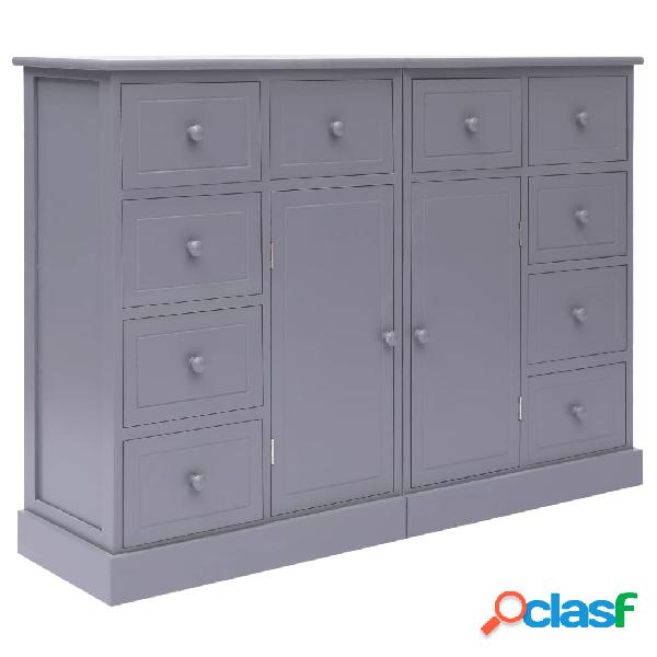 vidaXL Aparador con 10 cajones madera gris 113x30x79 cm