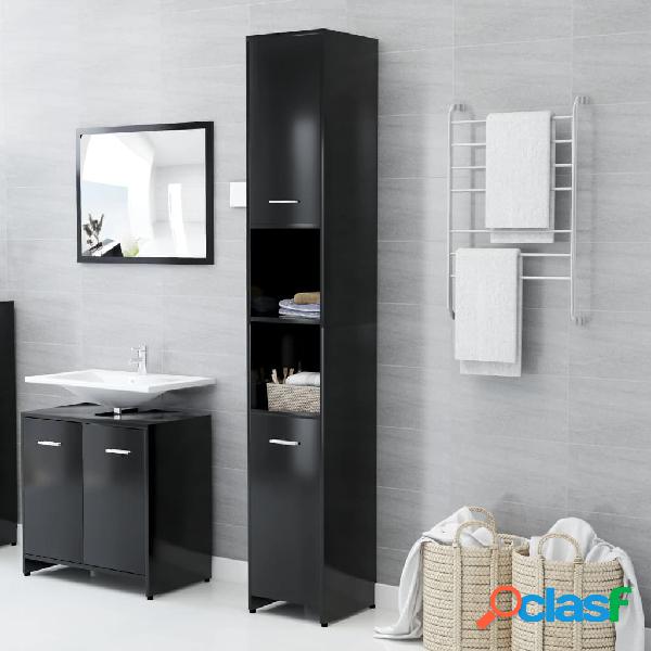 vidaXL Armario de cuarto de baño aglomerado negro
