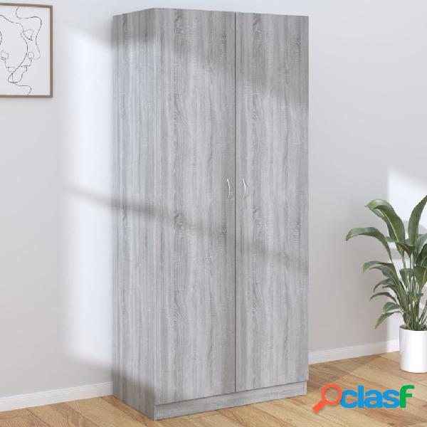 vidaXL Armario madera contrachapada gris Sonoma 90x52x200 cm