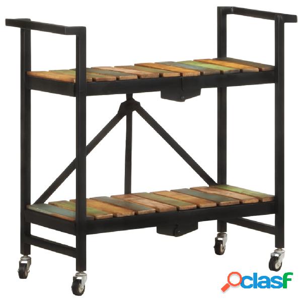 vidaXL Carrito de cocina de madera maciza reciclada 87x36x81