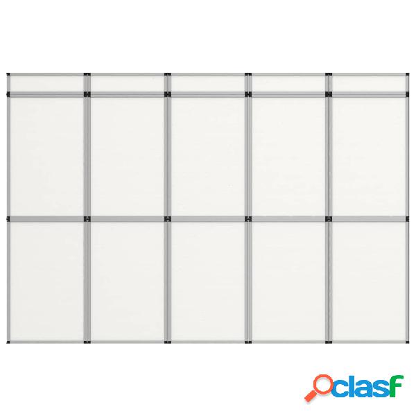vidaXL Cartelera de exposición plegable 15 paneles blanco