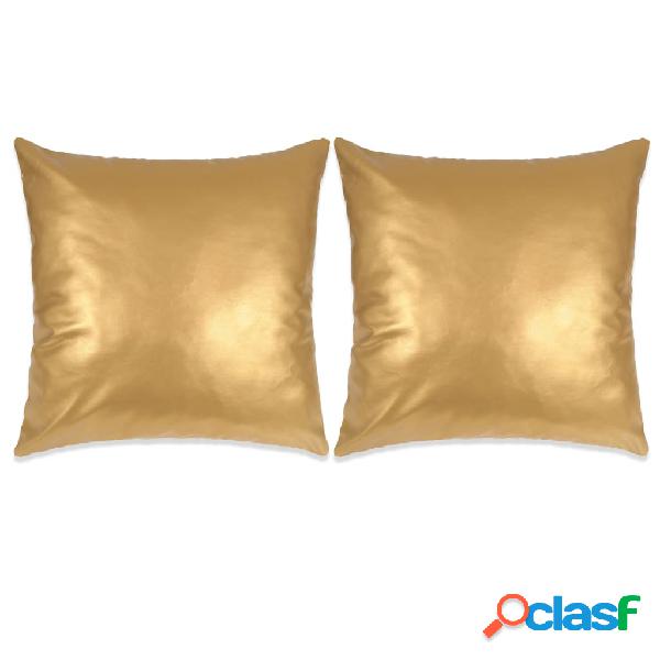 vidaXL Cojines de poliuretano dorado 45x45 cm 2 unidades