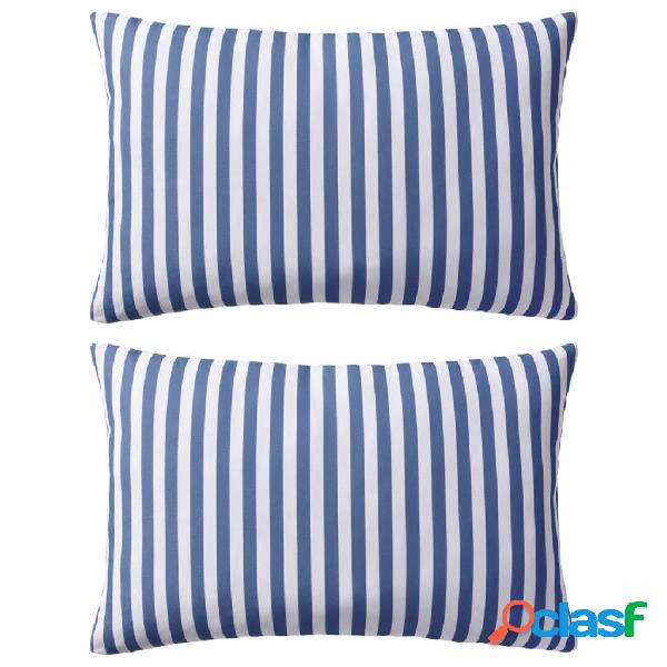 vidaXL Cojines para exterior a rayas 60x40 cm azul marino 2