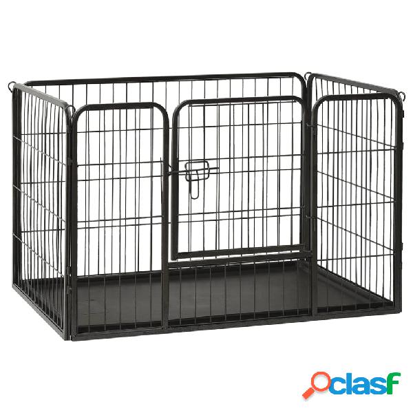 vidaXL Corral para perros cachorros acero 91,5x59x61 cm