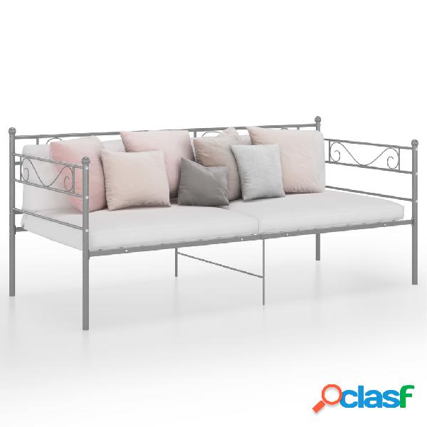 vidaXL Estructura de sofá cama de metal gris 90x200 cm