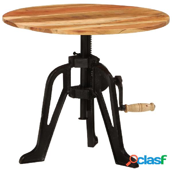 vidaXL Mesa auxiliar madera de acacia y hierro fundido