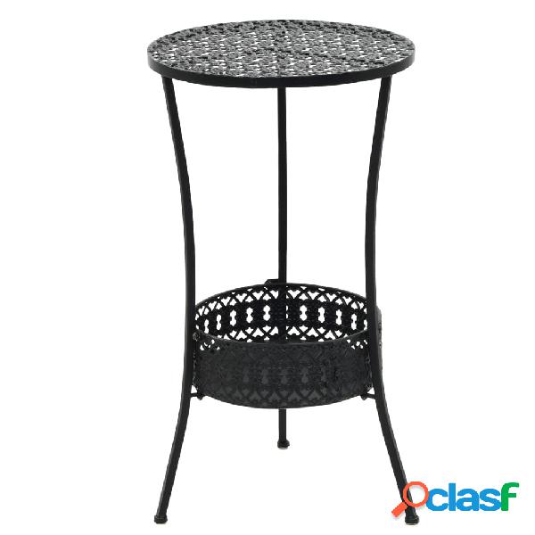 vidaXL Mesa bistró de metal negra 40x70 cm