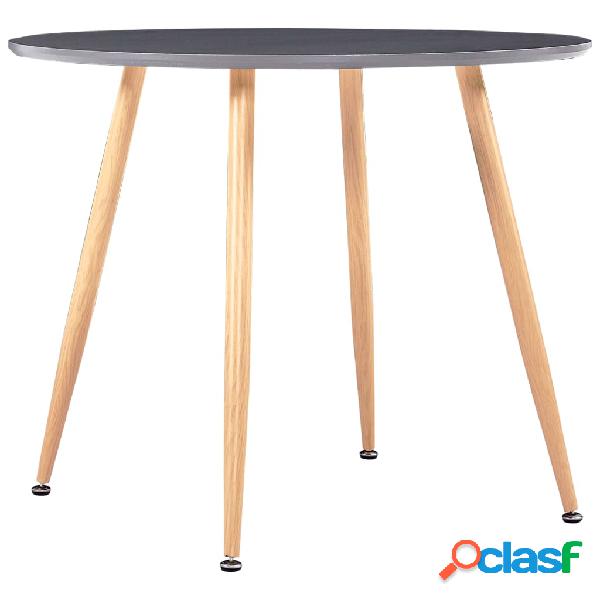 vidaXL Mesa de comedor MDF gris y color roble 90x73,5 cm