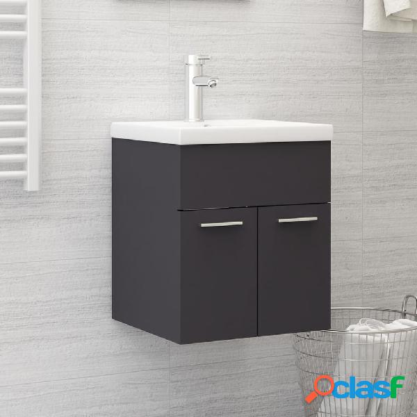 vidaXL Mueble con lavabo aglomerado gris