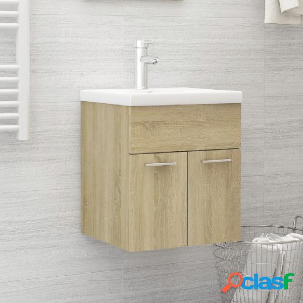 vidaXL Mueble con lavabo aglomerado roble Sonoma