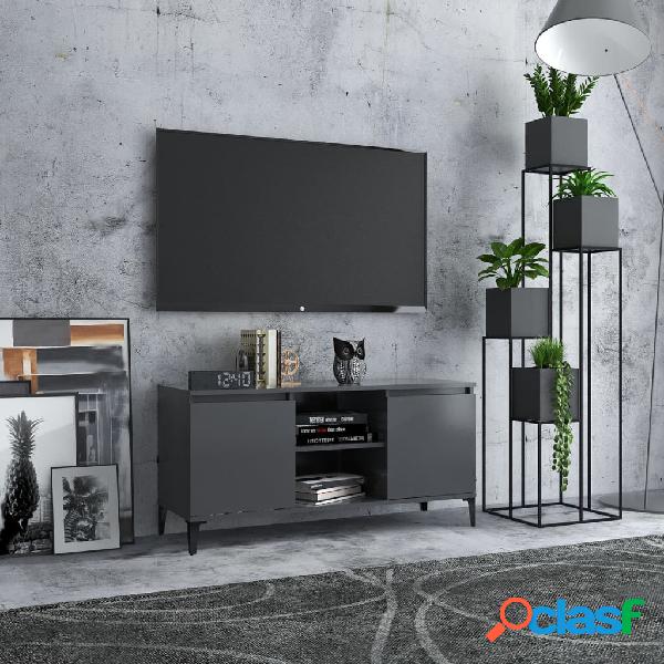 vidaXL Mueble de TV con patas de metal gris 103,5x35x50 cm
