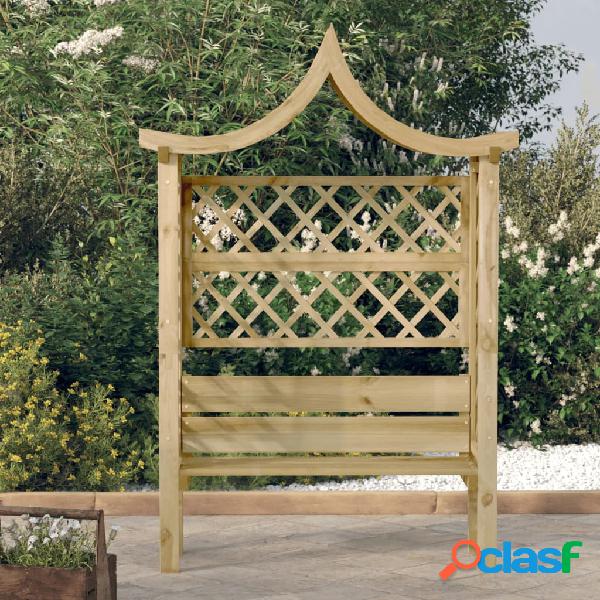 vidaXL Pérgola de jardín con tejadillo y banco de madera