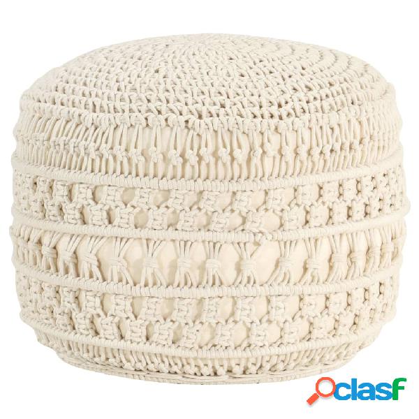 vidaXL Puf de macramé hecho a mano algodón 45x30 cm