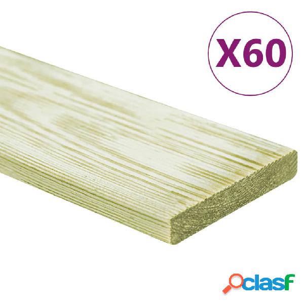 vidaXL Tablas para terraza 60 uds madera de pino impregnada