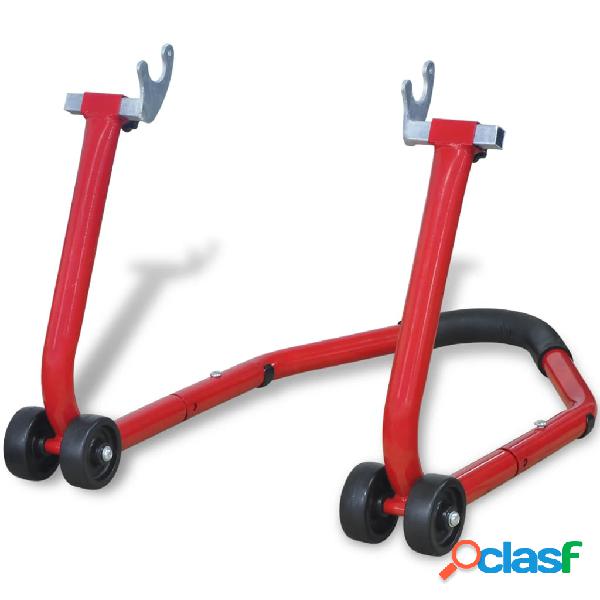 vidaXL caballete trasero para motocicleta color rojo