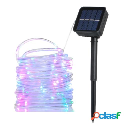 100 LEDs 10m Lámpara de tubos solares para exteriores 8