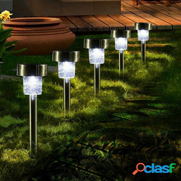 16pcs LED Solar Lámparas de césped de acero inoxidable