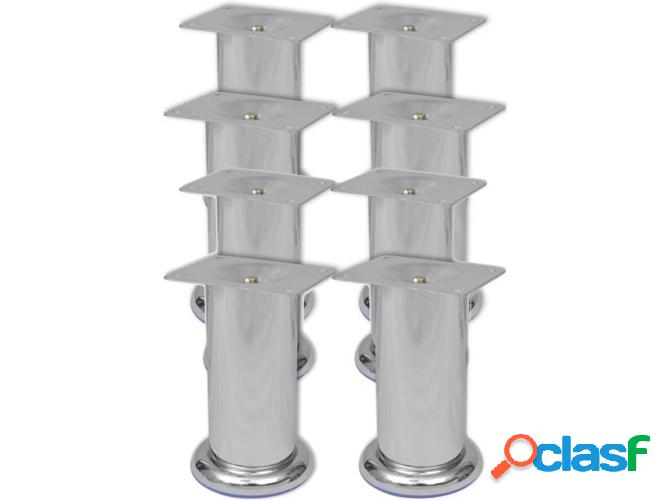 8 pies para sofá redondos VIDAXL 120 mm cromado