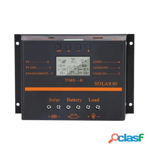 80A PWM controlador de carga Solar 12V / 24V