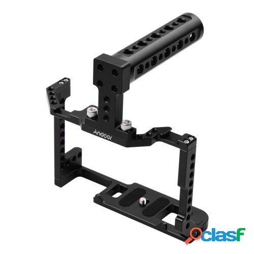 Andoer Camera Cage + Kit de manija superior Aleación de
