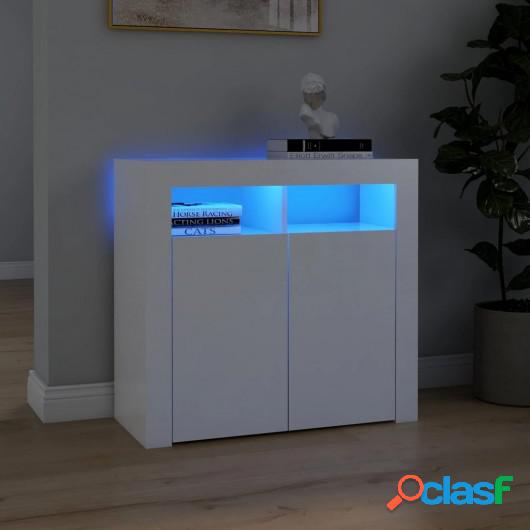 Aparador con luces LED blanco 80x35x75 cm